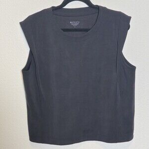 Athleta Seasoft Sleeveless Tank Sweatshirt Women’s Large Charcoal Soft Lounge